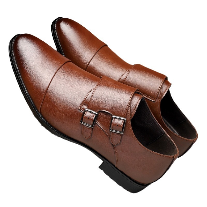 Men's Business Formal Pointed Buckle Leather Shoes foto 5