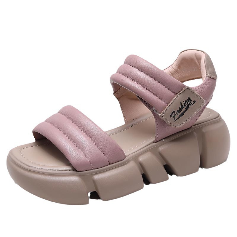 Open Toe All-Match Platform Non-slip Sandals Height Increasing Wedge foto 4