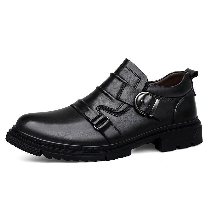 Mens Versatile Thick-Soled Genuine Leather Shoes Made From Full-Grain Cowhide foto 2