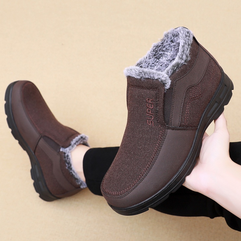 Men's Cotton Shoes Fleece-lined Warm Middle-aged And Elderly foto 4