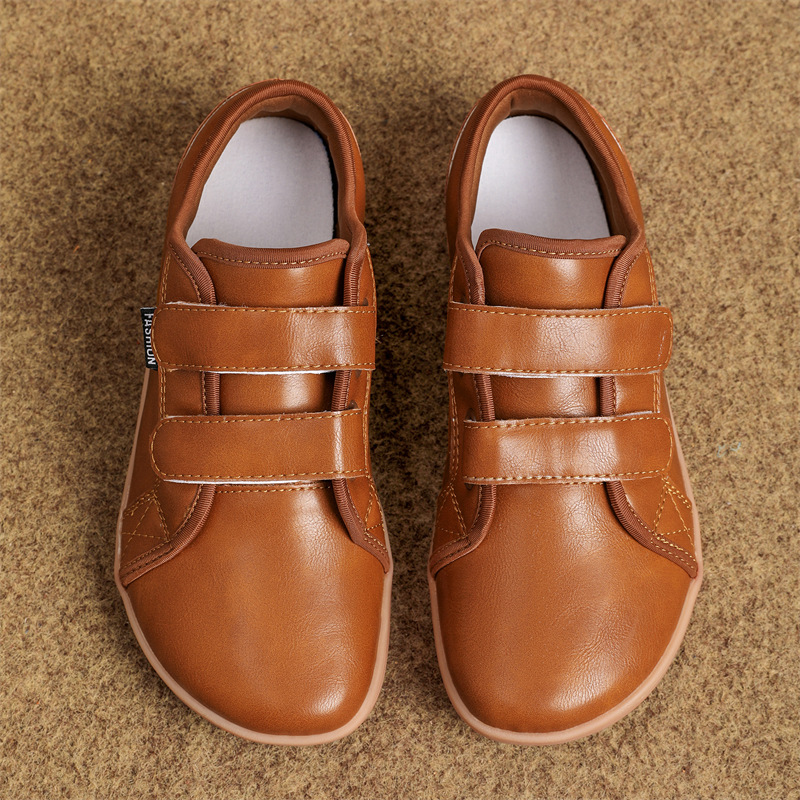 Men's And Women's Leather Wide Toe Plus Size Velcro Casual Shoes foto 3