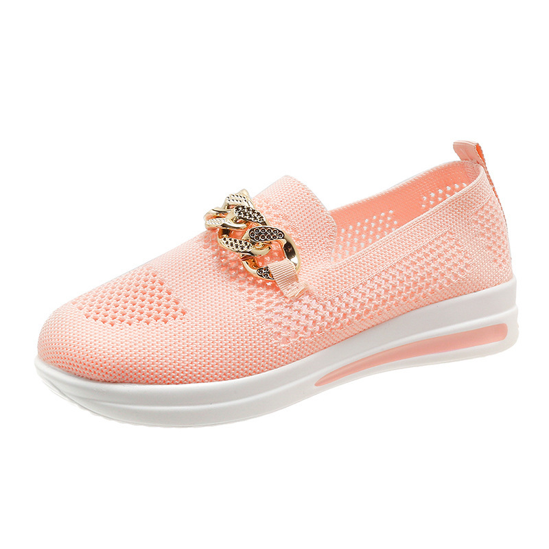 Breathable Hollowed-Out Upper Metal Chain Wedge Casual Shoes 43 foto 4