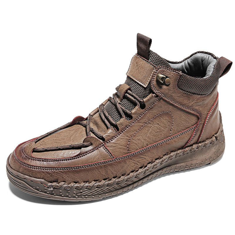 High-end Leather Martin Boots Men's Versatile High-top Shoes foto 2