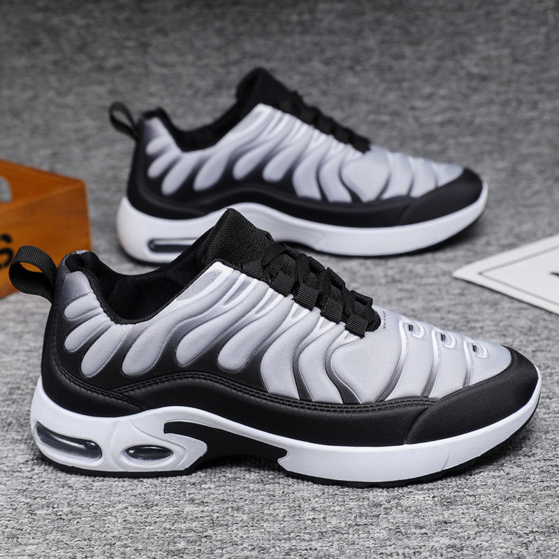 Color-blocked Sneakers Men Personalized Fashion Lace Up Air Cushion Sports Shoes Casual Outdoor Running Walking Shoes foto 4