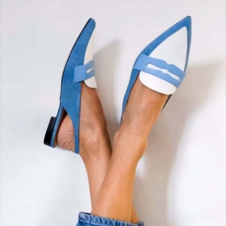 Pumps Pointed Flat Color Low Square Heel Plus Size Women foto 4