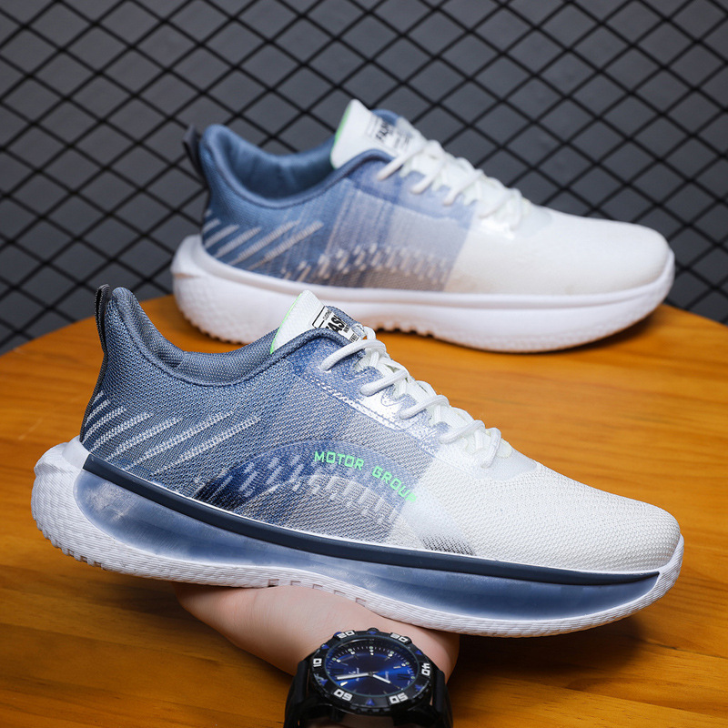 Thin Mesh Breathable Lace Up Thick Bottom Men's Sneaker foto 3