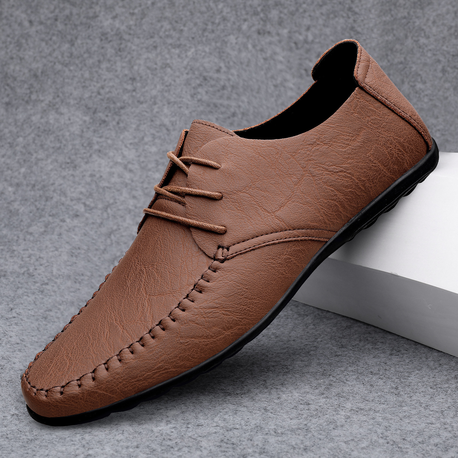 Men's Business Casual Breathable Leather Shoes foto 4