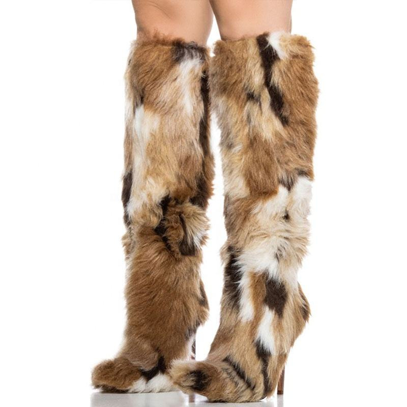 High Heel Fur Boots Fur Boots High Tube Stiletto Heel Fur Boots foto 2