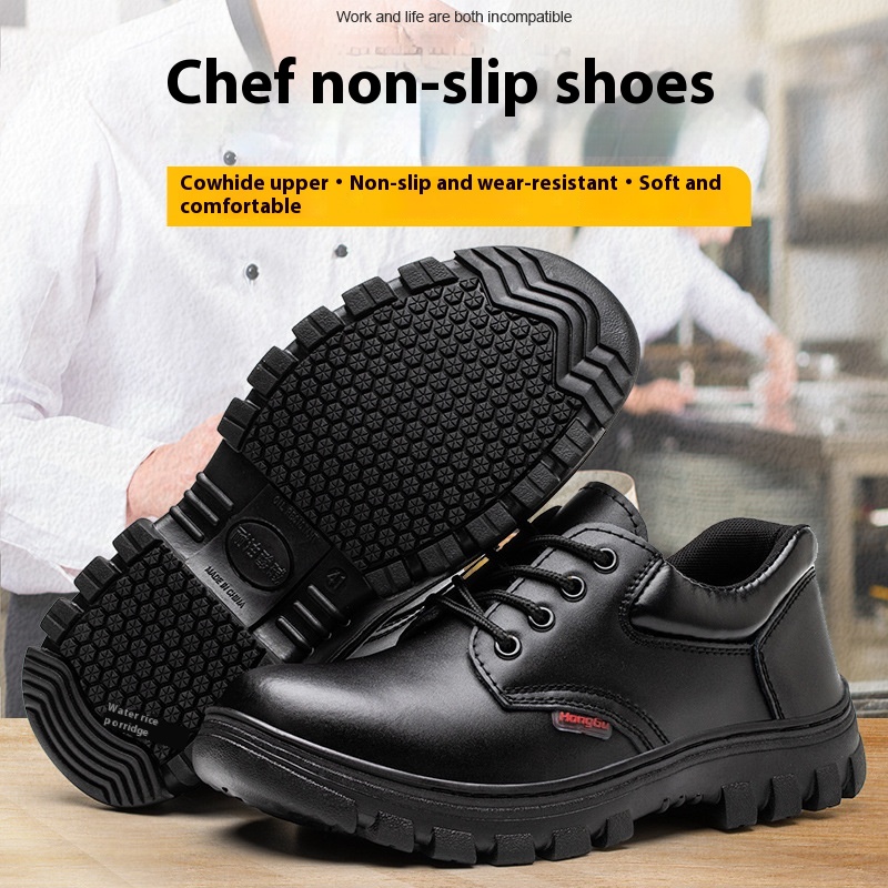 Men's Non-slip Wear-resistant Cowhide Protective Footwear foto 5