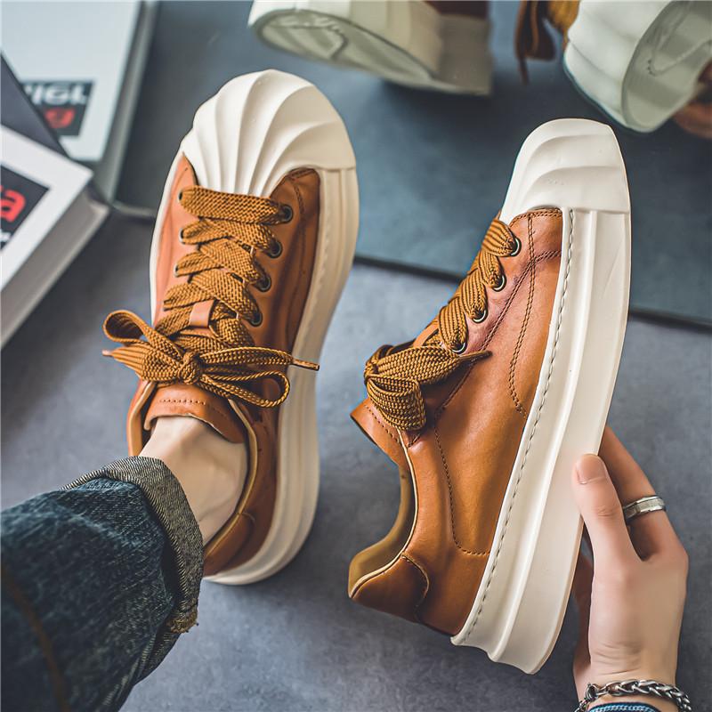 Shell Toe Men's Shoes Leather Waterproof Casual foto 5