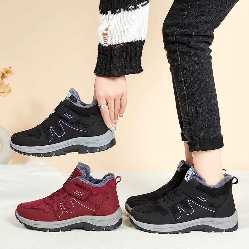 Womens Cotton Snow Boots With Velcro For Winter On Snowy Terrain foto 3