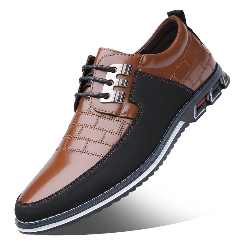 Oversized Men's Shoes Leather Shoes Youth Shoes Soft Bottom foto 3