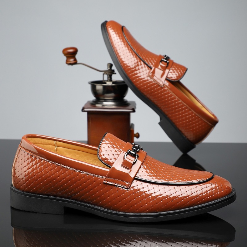 Minimalist British Style Mens Business Leather Shoes foto 4