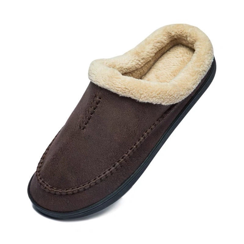 Mens Fur-lined Slippers From Europe And The US Non-slip Bean-shaped Cotton Shoes foto 5