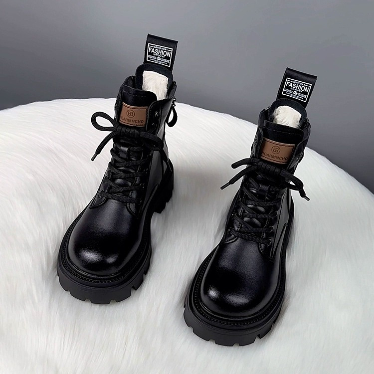 Fur Integrated Thick Bottom Female Winter Fleece-lined Cotton Boots foto 5