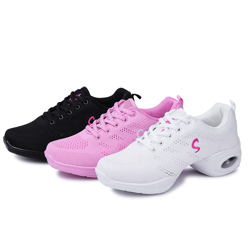 Women's Summer Breathable Fly Woven Mesh Soft Bottom Dancing Shoes foto 3