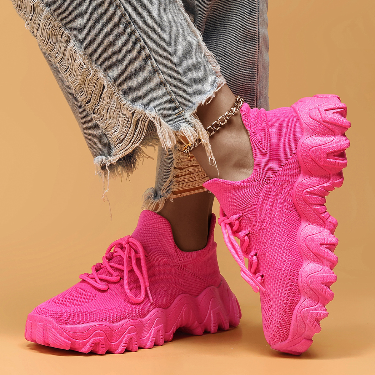Women's Simple And Breathable Fly Woven Socks And Shoes foto 5