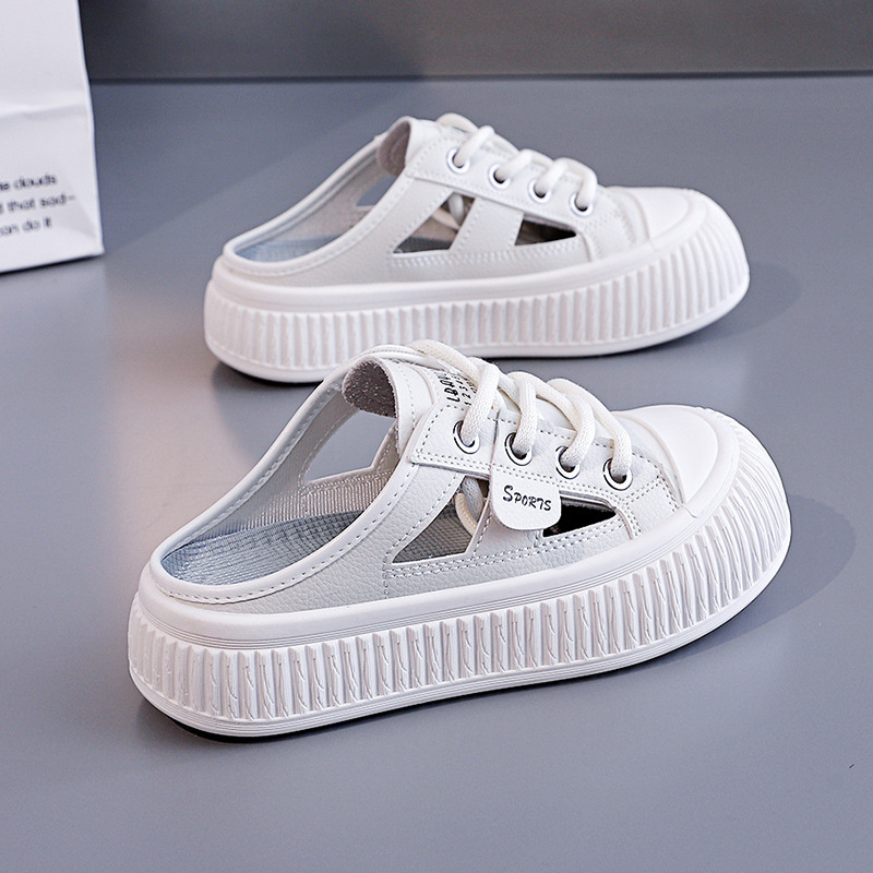 Slide-on Hollowed-out Breathable Thick-soled Half-slipper Sneakers foto 3
