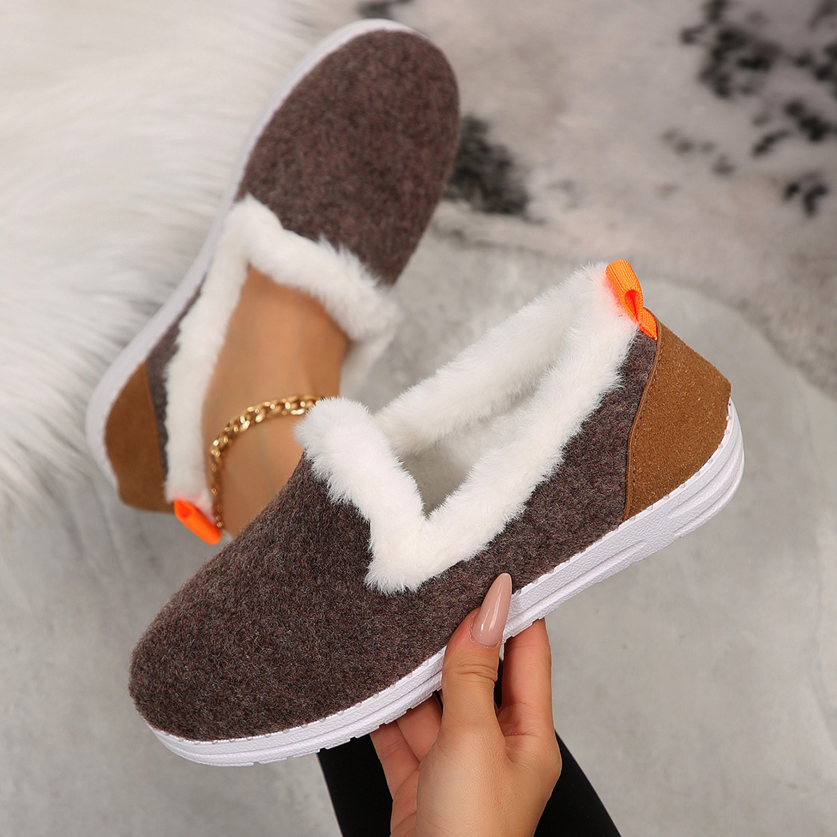 Women's Korean Version Thick Soled Short Tube Thick Cotton Shoes foto 2