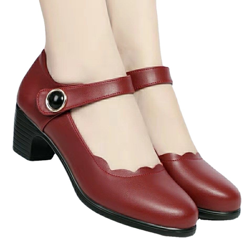 Soft Leather Shallow Mouth Single Order Shoes foto 5