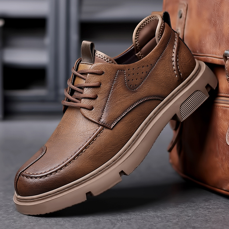 New Men's Korean Fashion All-matching And Handsome Lace Up Casual Work Shoes foto 4