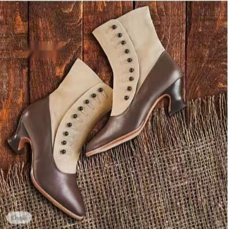 Pointed-toe Horseshoe-heel Mid-heel Womens Boots foto 2