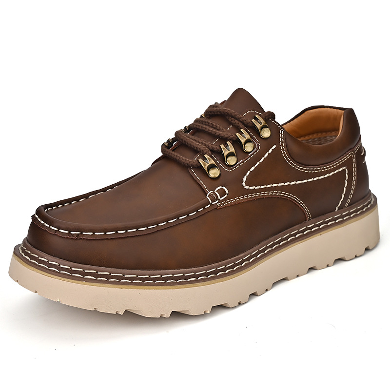 Genuine Leather Fashion Versatile Casual Shoes Thick Sole Height Increasing foto 2