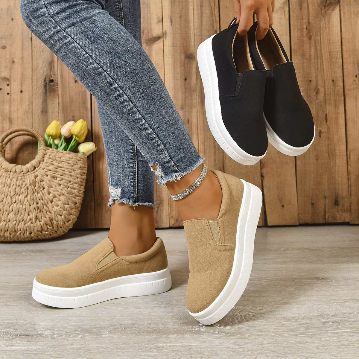 Round-toe Thick Platform Sole Women's Flats foto 5