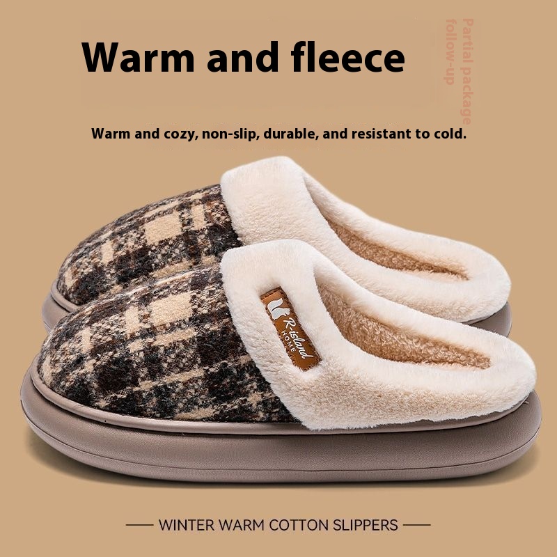Women's Thick Bottom Non Slip Cotton Slippers foto 2