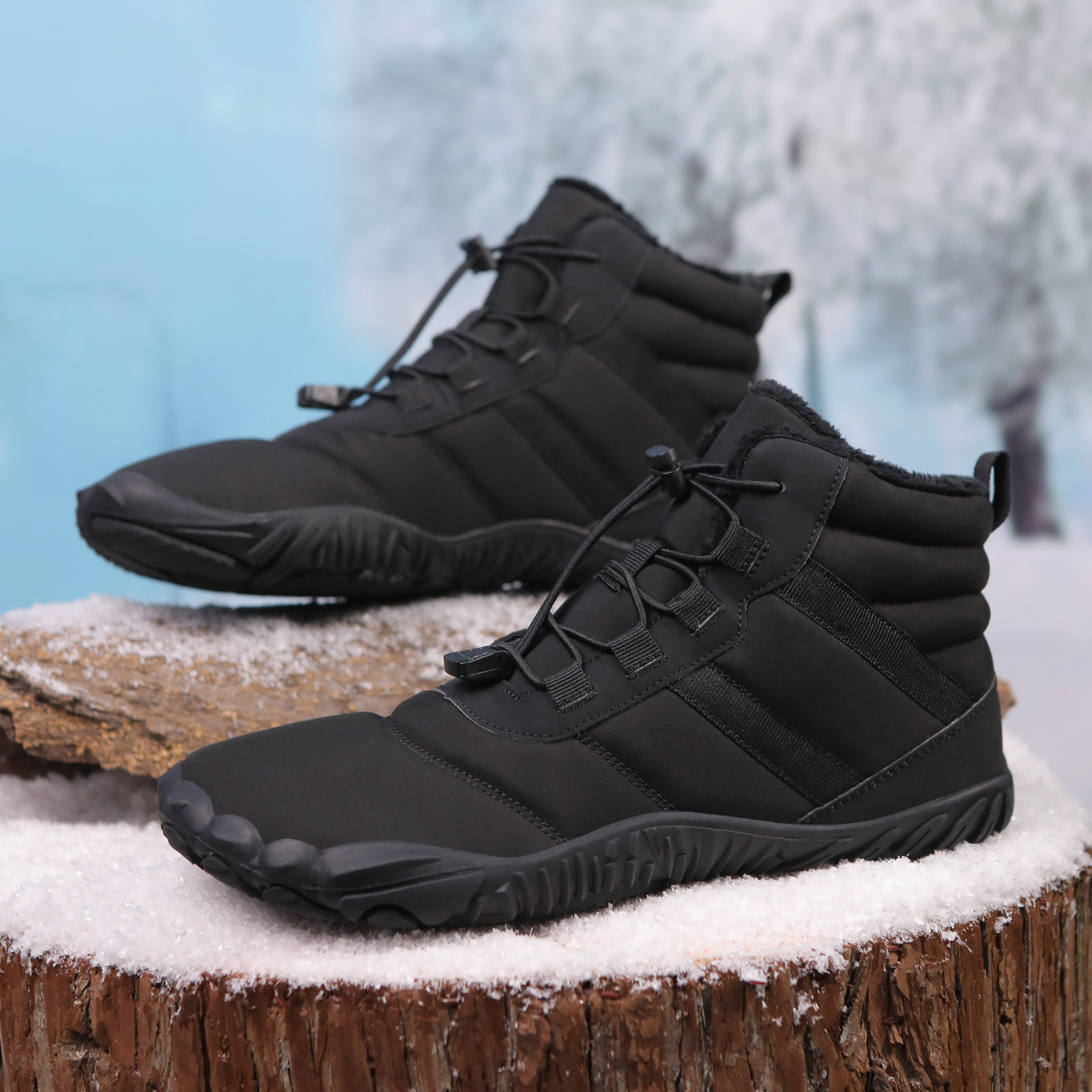 Five Fingers Non-slip Snow Boots Waterproof Velvet Warm Men And Women Outdoor Hiking Shoes foto 5