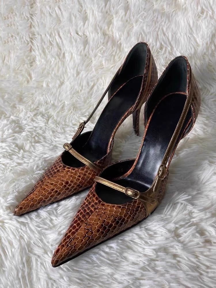 Fashionable Niche-Design Snake-Print Stiletto Heels For Women foto 4