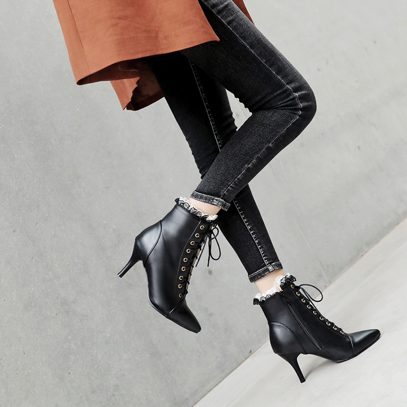 European And American Autumn And Winter Pointed-toe Stiletto Women's Martin Boots foto 5