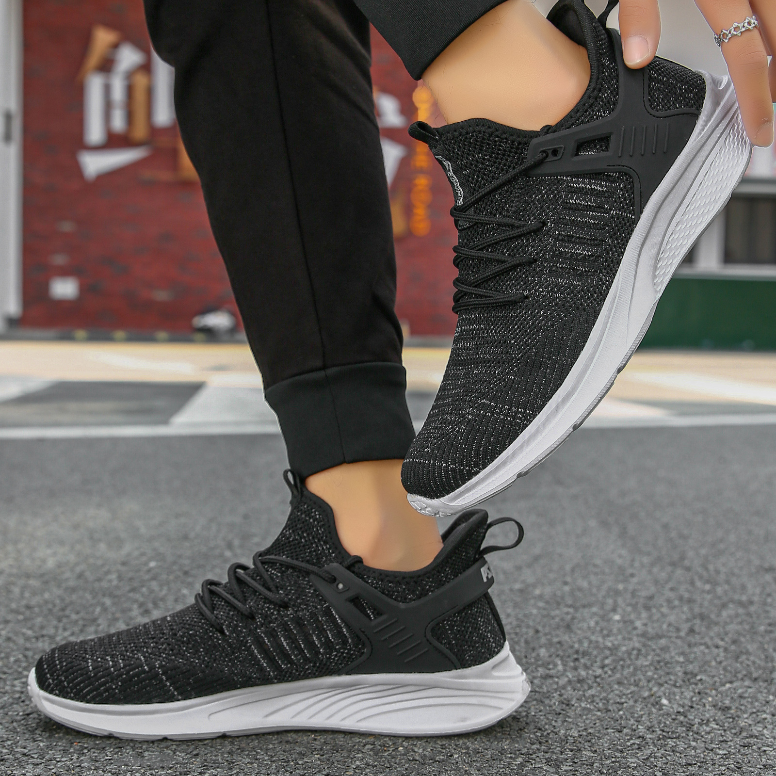 Leisure Sports Men's New Flyknit Mesh Shoes foto 3