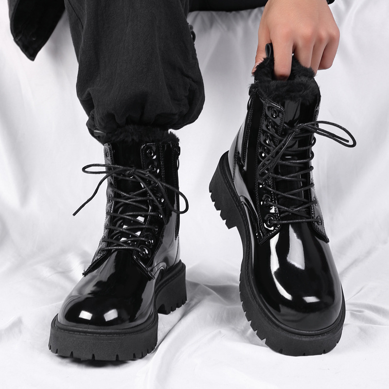Martin Black Working Wear British Style Casual Motorcycle Leather Boots foto 4