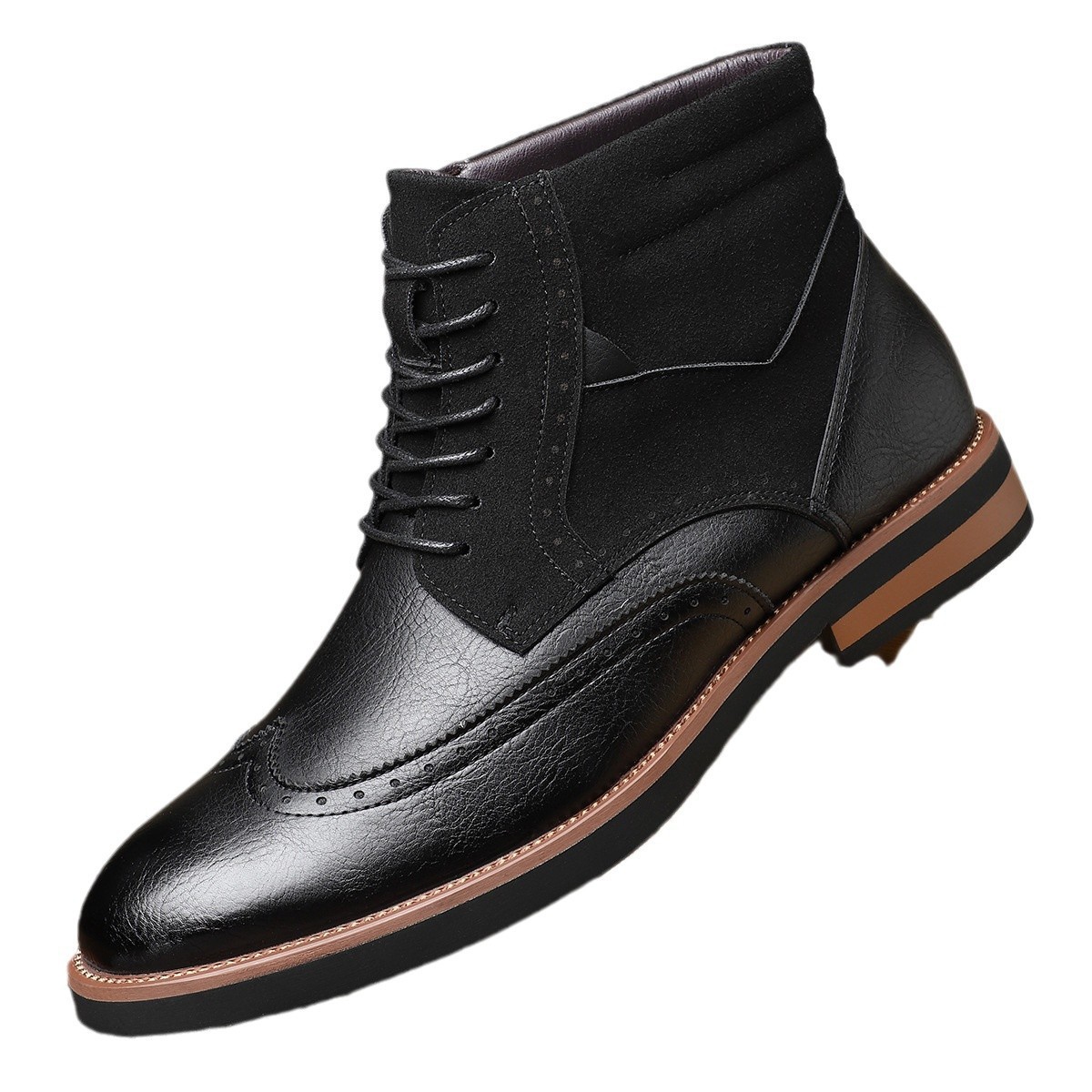 British Style Retro Martin Boots Mid-top Carved Men's foto 3