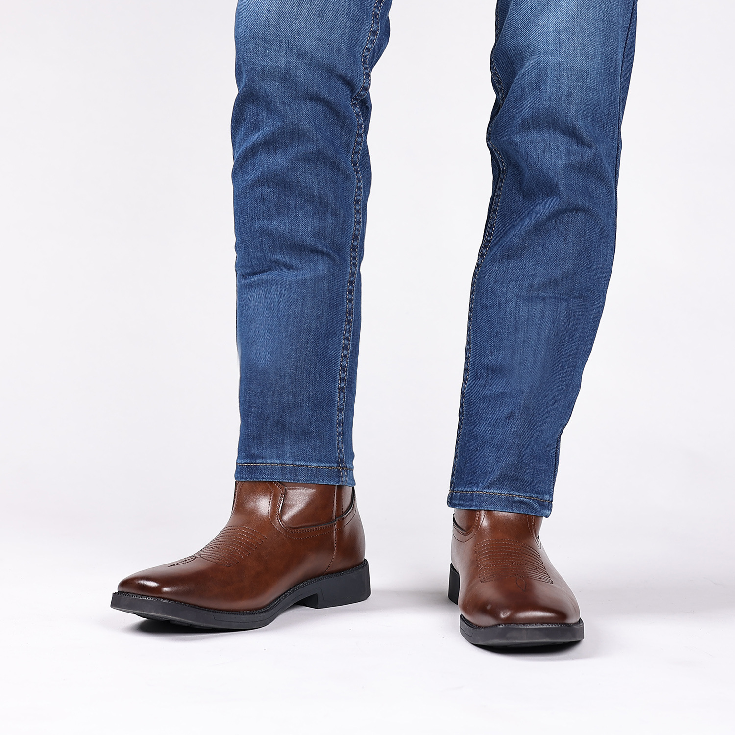 High Embroidered Retro Wide Head Cowboy Boot foto 5