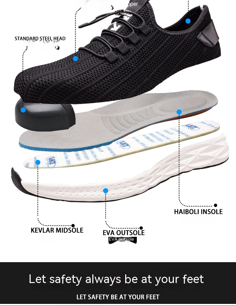 Four Seasons Low Top Anti-smashing And Anti-penetration Steel Toe Cap Safety Shoes foto 4