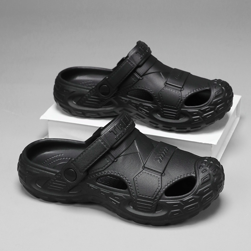 Mens Summer Outdoor Non-Slip Soft-Soled Closed-Toe Beach Clog Shoes