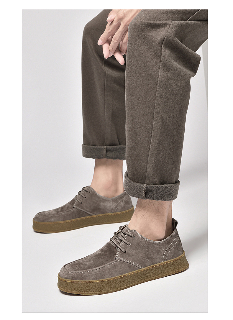 Casual Smart Flat Shoes Spring New Matte Leather Lace-up Men foto 3