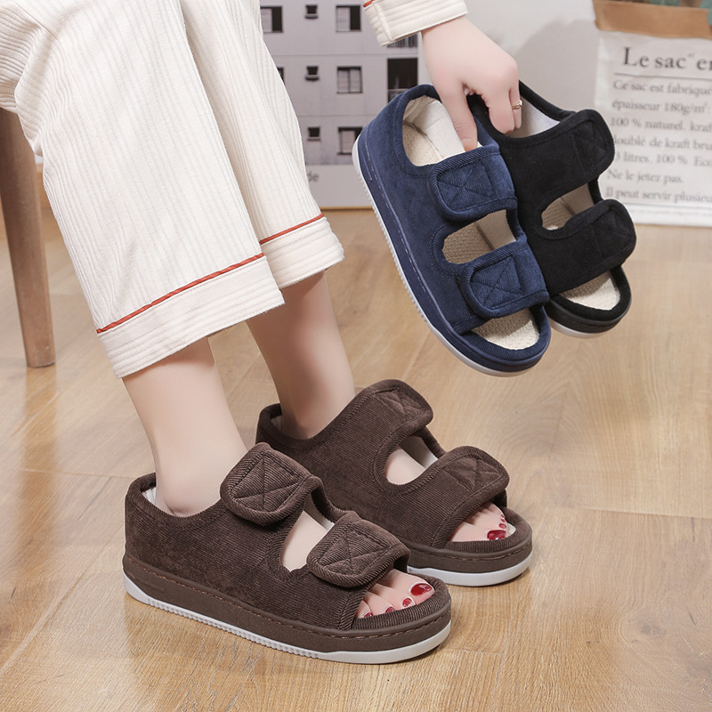 Home Linen Breathable Large Size Cloth Sandals For The Elderly foto 4