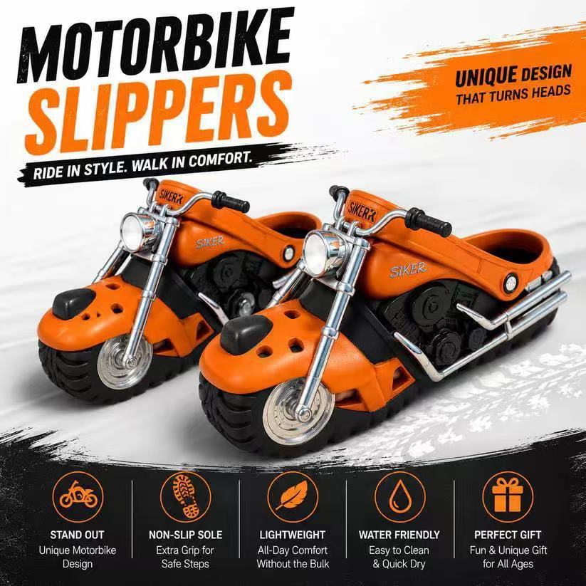 Funny Motorcycle-shaped Slippers Mens Style foto 5