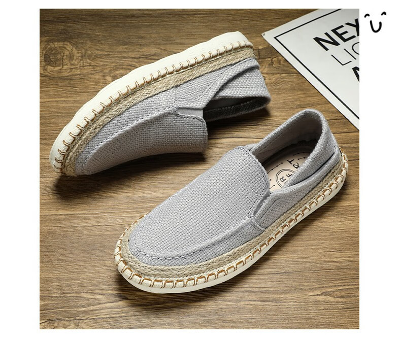 Straw Fisherman Breathable Men's Lazy Trendy Slip-on Casual Shoes foto 2
