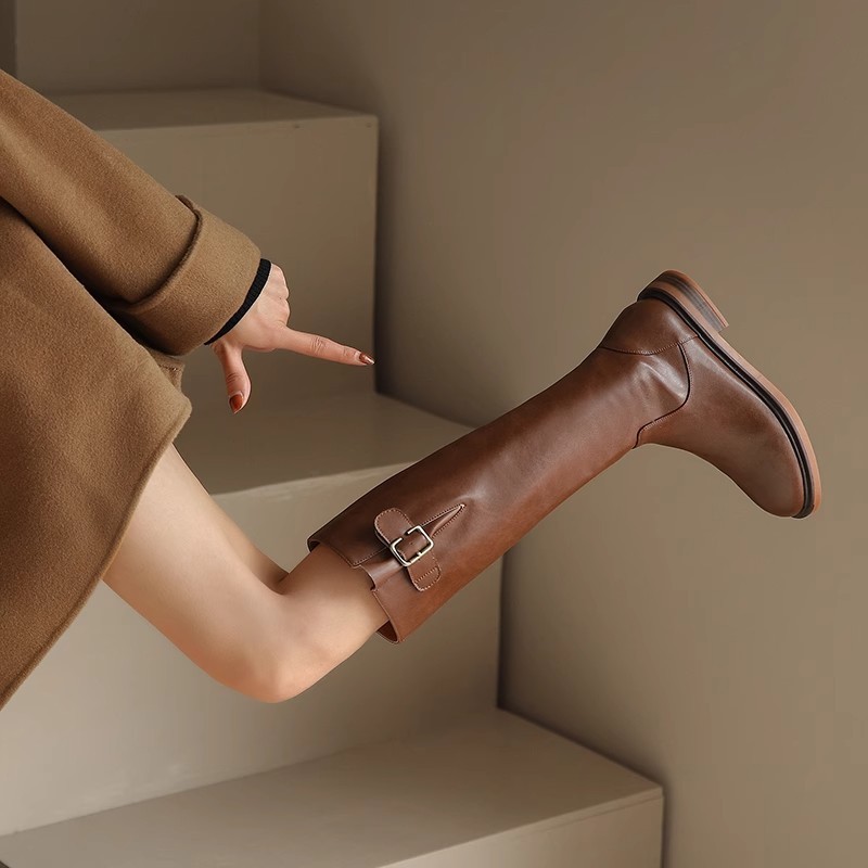 Slimming Tall Boots Womens Flat Knee-high Boots foto 3