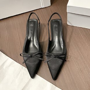 Arrival Fashionable Minimalist Pointed-toe High-heeled Sandals With A Bow On The Toe foto 5
