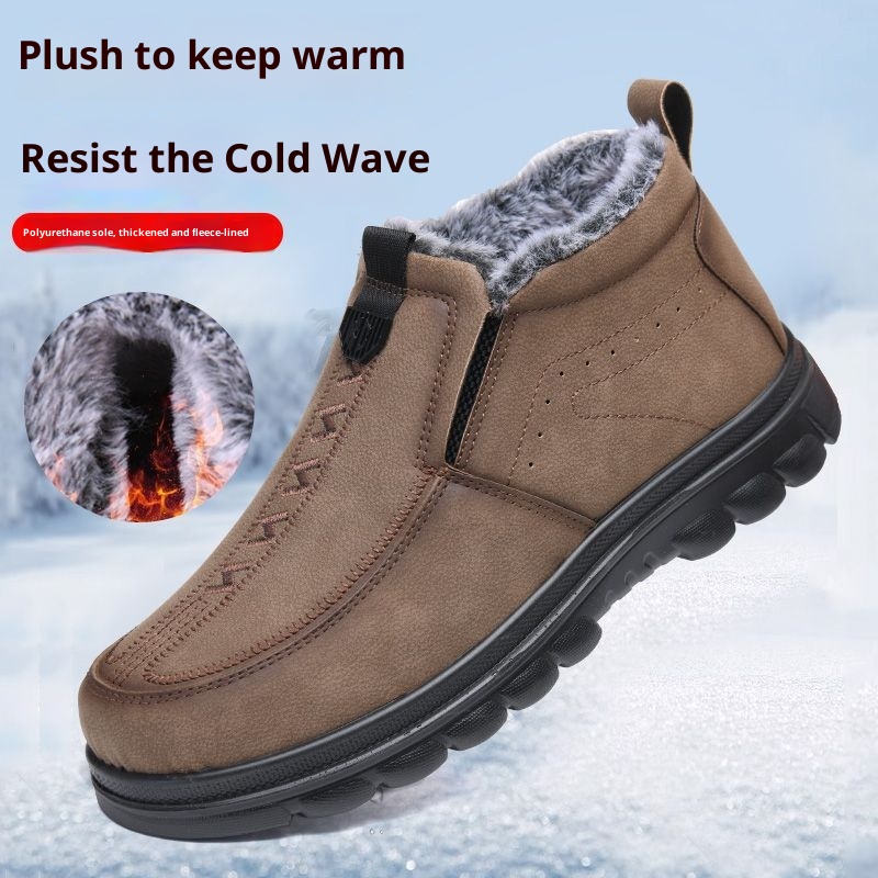 Plus-size Cotton Shoes Thick-soled Slip-on Warm Shoes For Men foto 2