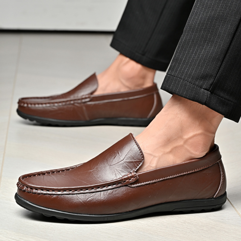 Men's Fashion Casual Slide Leather Shoes foto 2