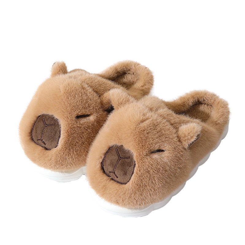 Family Of Three Plush Home Shoes Parent-child Winter Cute Capybara foto 4