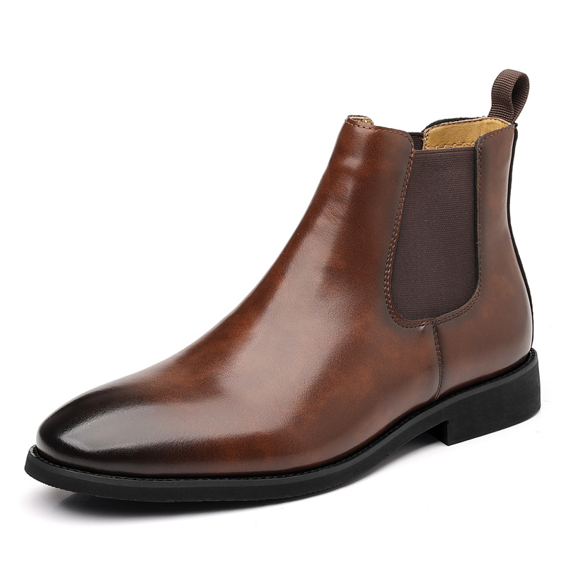 British Retro Chelsea Men's Fleece-lined Leather Boots foto 3