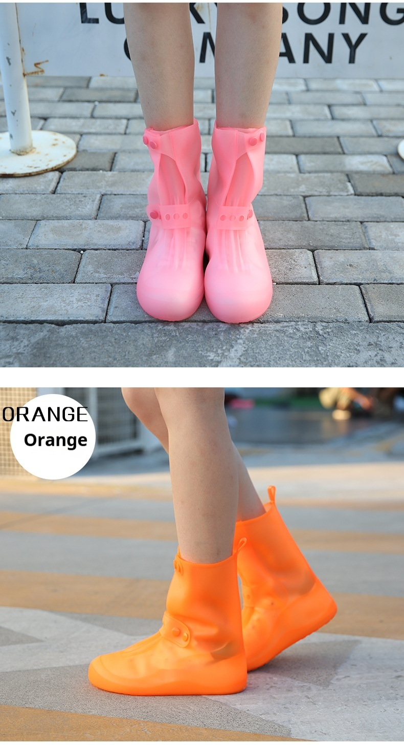 Adult And Children PVC High Top Waterproof Cover Rain Boots Double Breasted foto 2