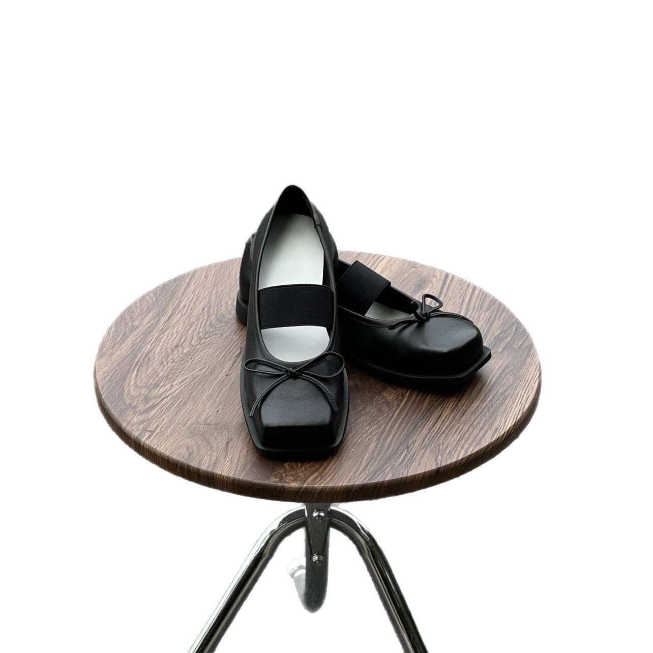 Womens Bow-Knot Genuine Leather Ballet Flats With Thick Soles foto 3